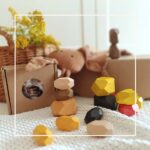 húsvéti ajándék gyerekeknek fa egyensúlyozó kavics montessori fajáték
